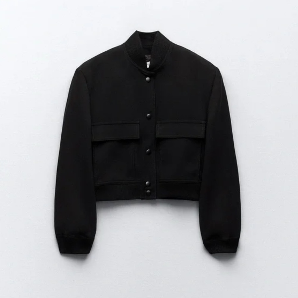 Zara Black Bomber Jacket